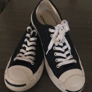 Black Converse- Jack Purcell- 8 mens or 10 womens